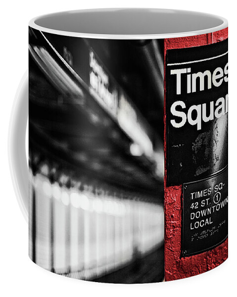 Subway Coffee Mug featuring the painting Times Square by Susan Bryant