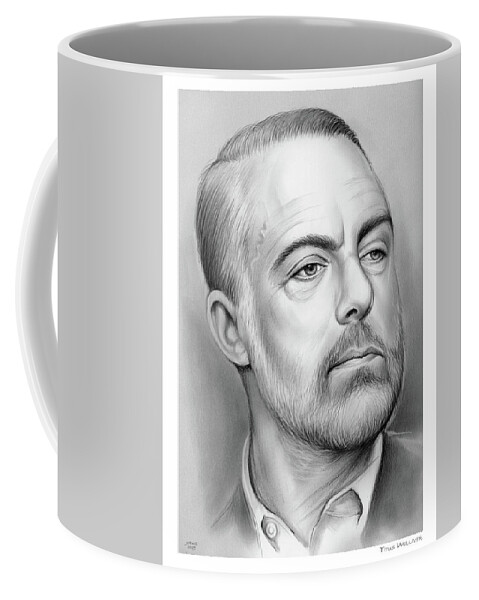 Titus Welliver Coffee Mug featuring the drawing Titus B. Welliver by Greg Joens