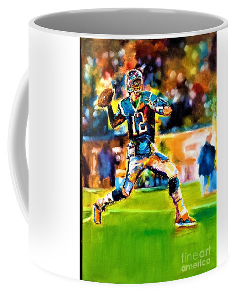 Tom Brady Coffee Mug featuring the painting Tom Brady by Leland Castro