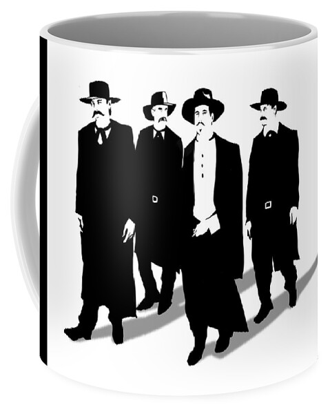 Tombstone Dogs Coffee Mug featuring the drawing Tombstone Dogs by Ludwig Van Bacon