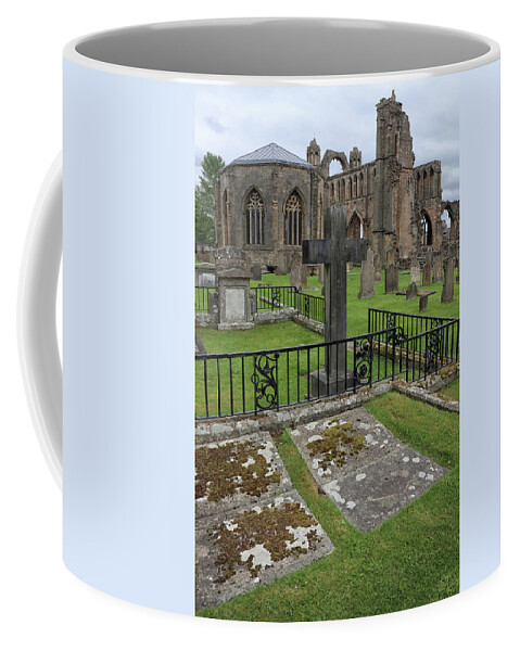 Scotland Coffee Mug featuring the photograph Tombstones and Graves at Elgin Cathedral by Dave Mills