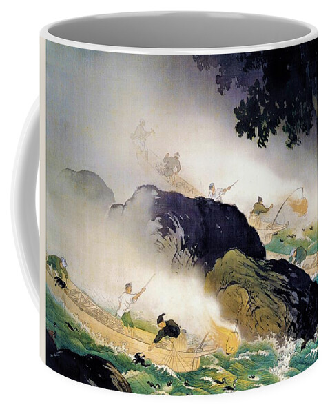 Top Quality Art - Cormorant Fishing Coffee Mug by Kawai Gyokudo - Pixels