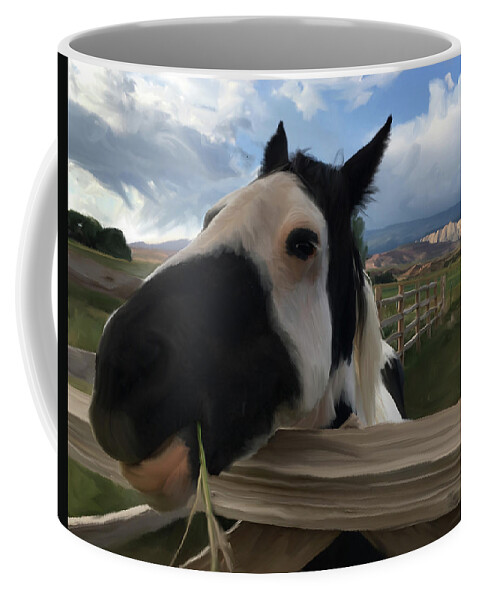 Horse Coffee Mug featuring the mixed media Torrey Horse #1 by Jonathan Thompson