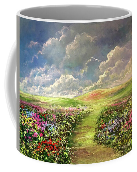 Transcend Coffee Mug featuring the painting Transcends to Dreams by Rand Burns