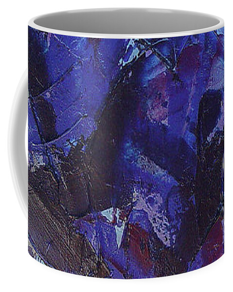 Blue Coffee Mug featuring the painting Transitions with Blue and Magenta by Dean Triolo