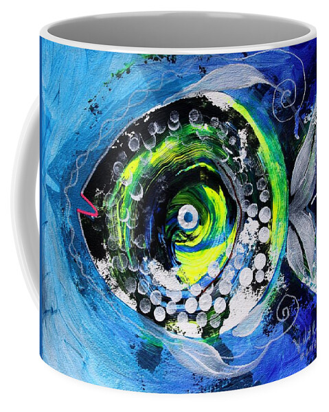 Fish Coffee Mug featuring the painting Transsexual Echo Fish by J Vincent Scarpace
