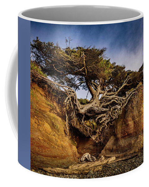 Tree Root Cave Coffee Mug featuring the photograph Tree Root Cave by Mike Penney