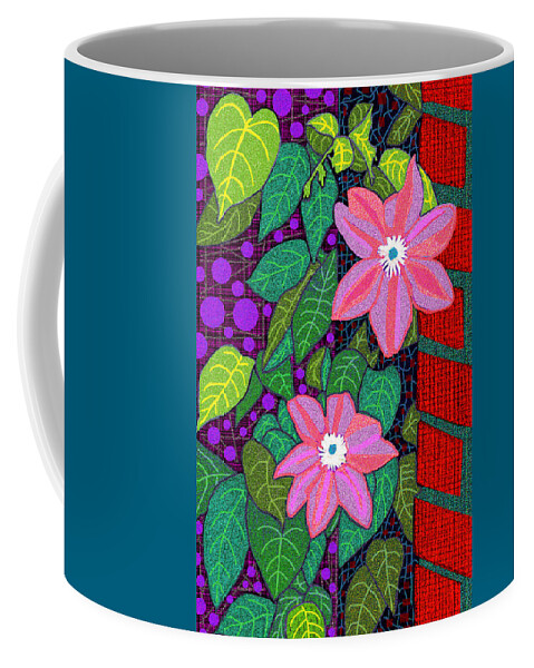 Smokey Mountains Coffee Mug featuring the digital art Trellis Blooms by Rod Whyte