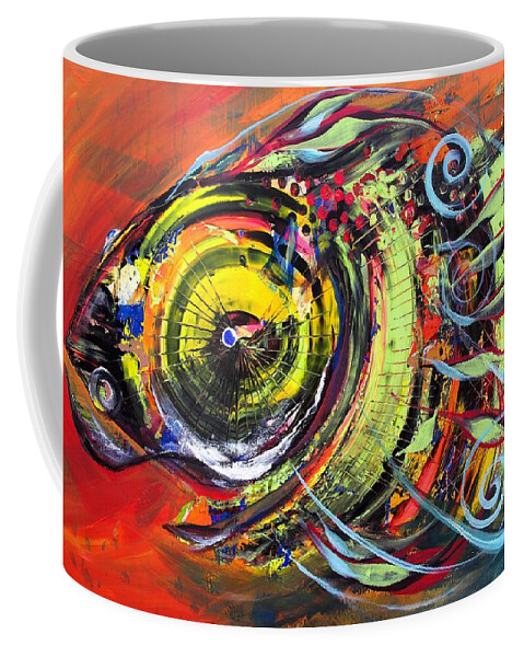 Fish Coffee Mug featuring the painting Triple Crown - Blue-Eyed, Horse-Faced Fish by J Vincent Scarpace