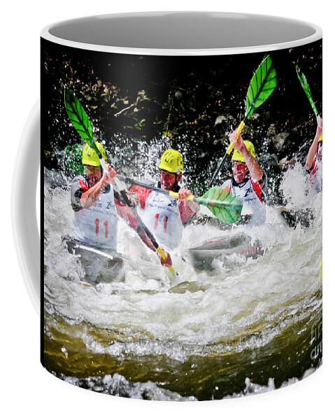Farmington Coffee Mug featuring the photograph Triple Crown Kayak Race by Tom Cameron