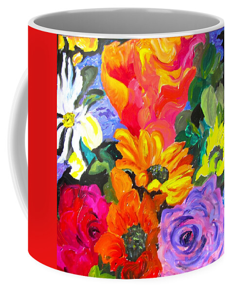 Daisy Coffee Mug featuring the painting Tropical Colors by Barbara O'Toole