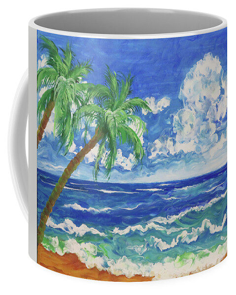 Sea Coffee Mug featuring the painting Tropical Sea by Frances Miller