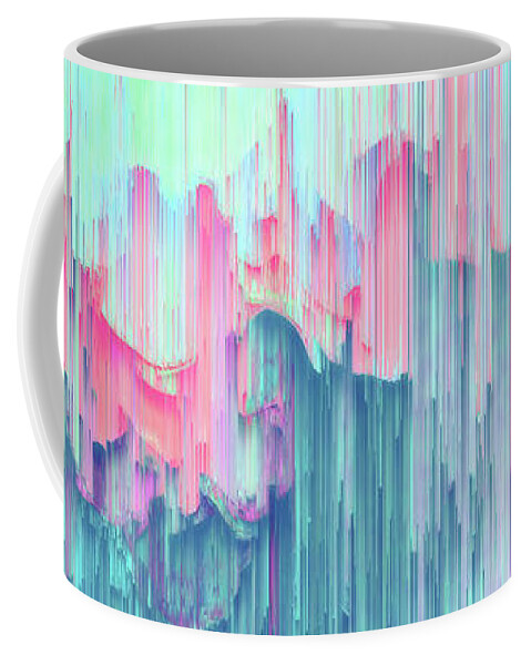 Glitch Coffee Mug featuring the digital art Tulip Stream by Jennifer Walsh