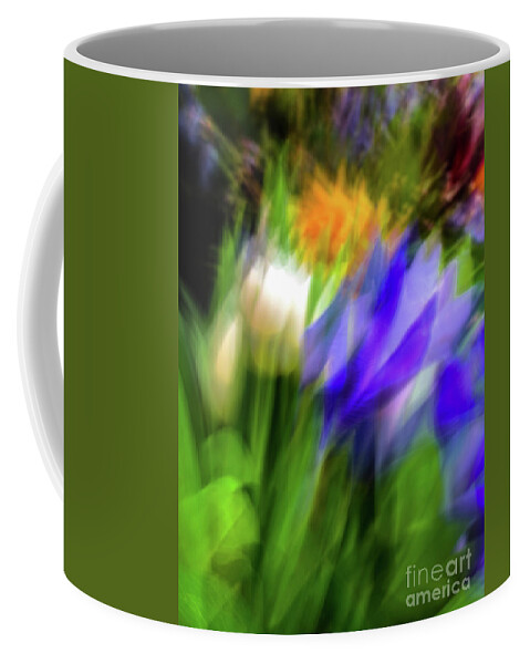 Abstract Coffee Mug featuring the photograph Tulips and blue by Phillip Rubino
