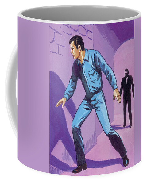 Adult Coffee Mug featuring the drawing Tunnel Chase by CSA Images