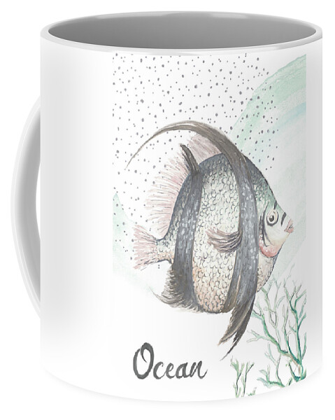 Ocean Coffee Mug featuring the painting Turquoise Ocean Fish by Patricia Pinto