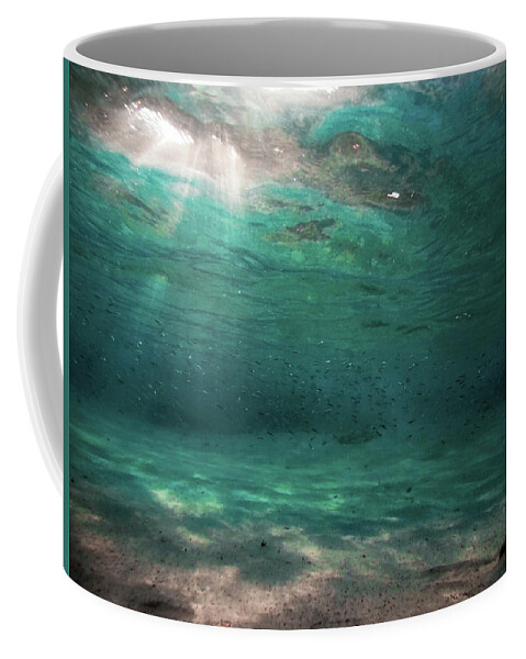 Turquoise. Underwater Coffee Mug featuring the photograph Turquoise Sky by Meir Ezrachi