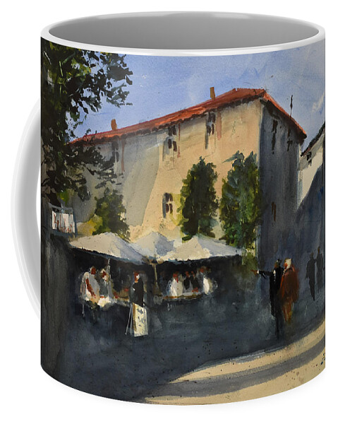 Landscape. Italy Coffee Mug featuring the painting Tuscan Afternoon by Charles Rowland