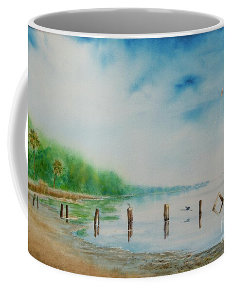 Banana River Coffee Mug featuring the painting Twin Launch by AnnaJo Vahle