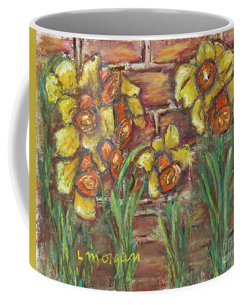 Daffodil Coffee Mug featuring the painting Two Toned Daffodils by Laurie Morgan