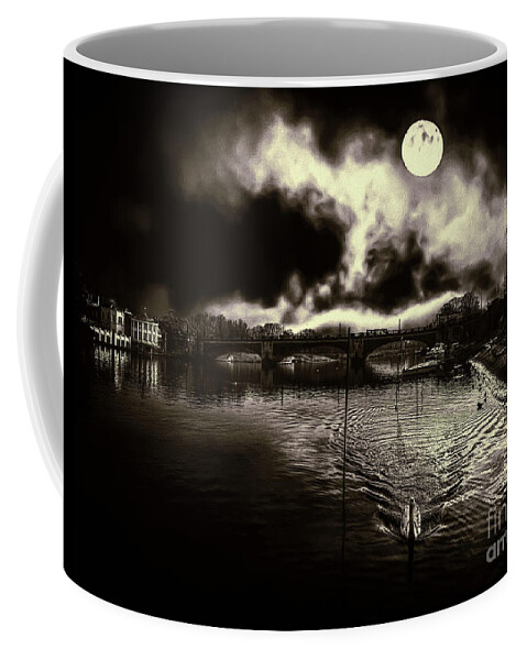 Swan Coffee Mug featuring the photograph Un fantasme sombre by Leigh Kemp