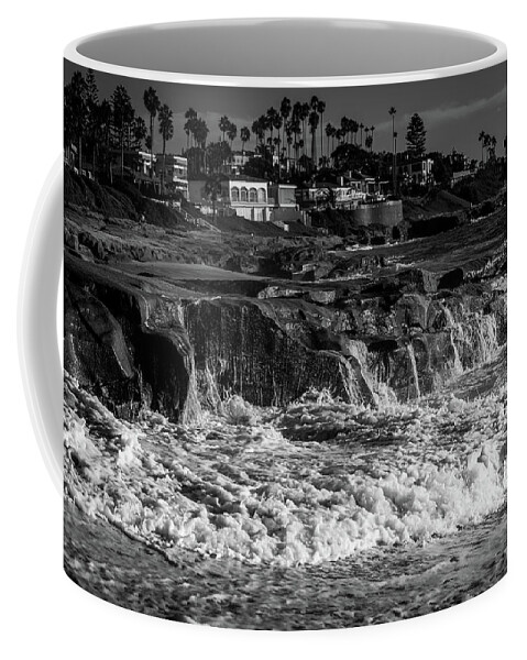 Beach Coffee Mug featuring the photograph Under the Cliffs by Aaron Burrows