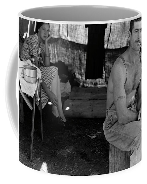 Lumber Coffee Mug featuring the painting Unemployed lumber worker by Dorothea Lange