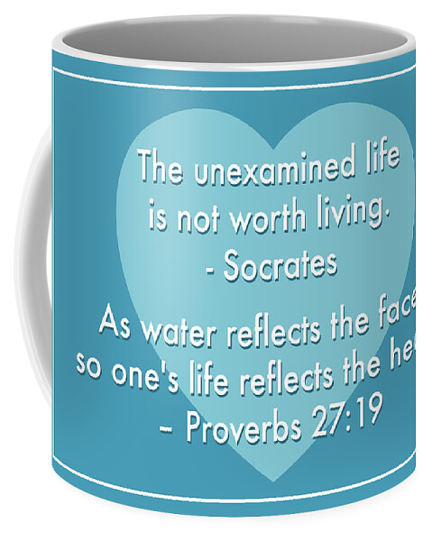 Quote Coffee Mug featuring the digital art Unexamined Life by Greg Joens