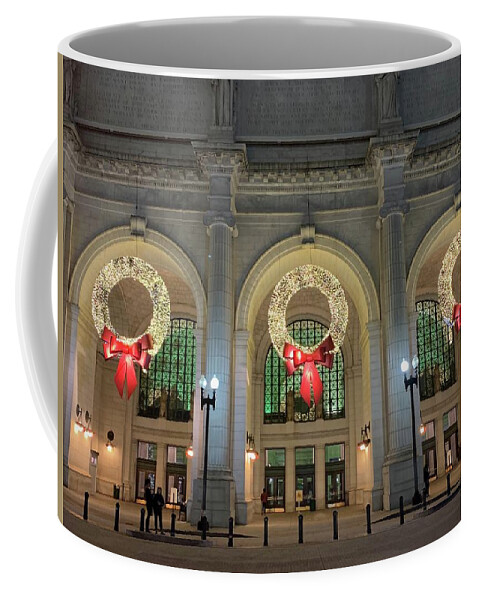 Union Station Coffee Mug featuring the photograph Union Station Holiday by Lora J Wilson