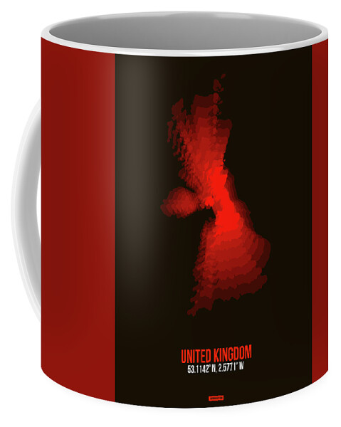  Coffee Mug featuring the pyrography United Kingdom Radiant Map 1 by Naxart Studio