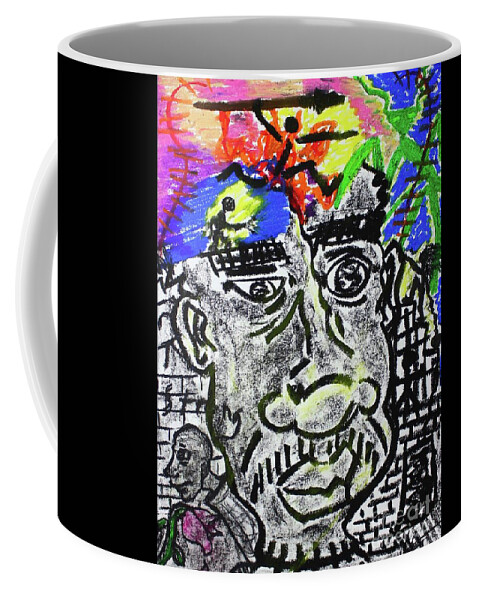 Charcoal Coffee Mug featuring the pastel Untitled X by Odalo Wasikhongo