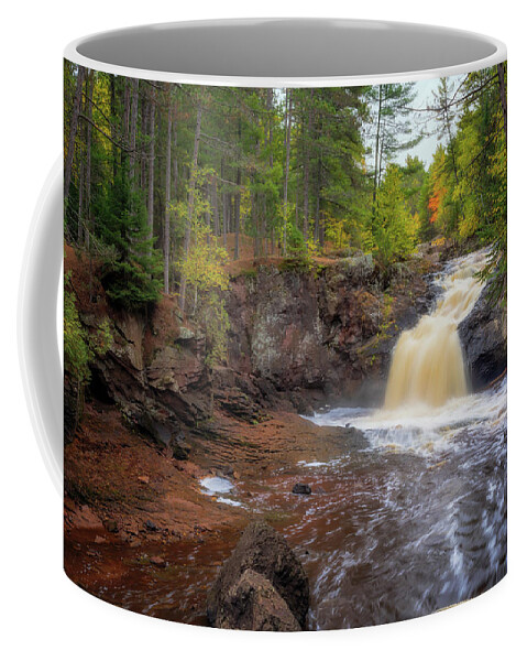 Autumn Coffee Mug featuring the photograph Upper Amnicon Falls at Autumn by Susan Rissi Tregoning