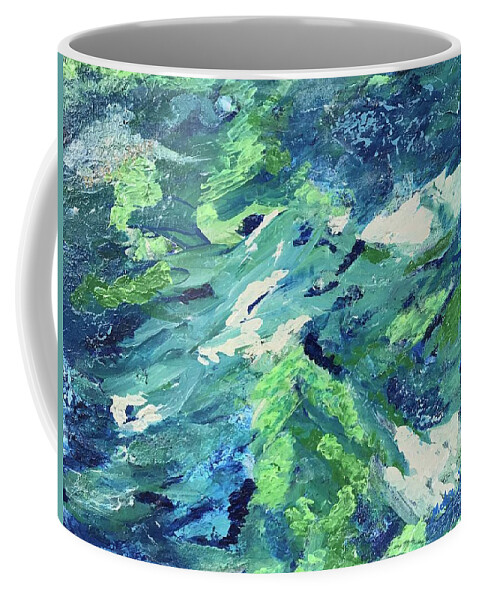 Blue. Green Turquoise Sea Idea Alive Horizon Mediterranean Sea - Turkey Coffee Mug featuring the painting Urla Horizon by Medge Jaspan