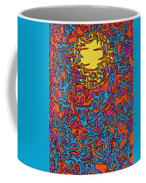 Pink Floyd Psychedelic Coffee Mug featuring the painting Us and Them by Mike Stanko