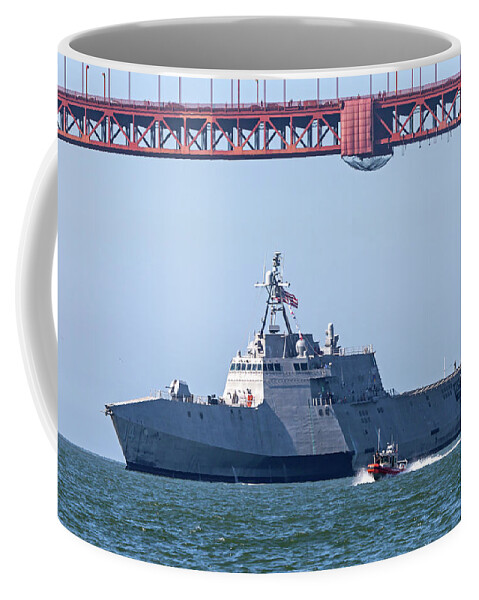 Manchester Coffee Mug featuring the photograph USS Manchester and Escort by Rick Pisio