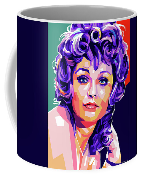 Valerie Coffee Mug featuring the digital art Valerie Perrine pop art by Stars on Art