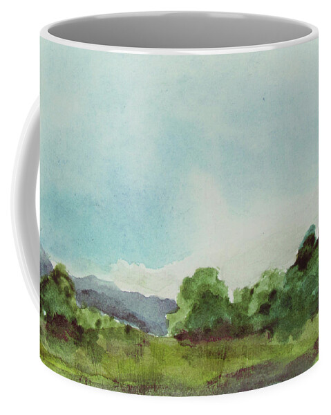 Landscape Coffee Mug featuring the painting Valley Lush by Kathleen Grace