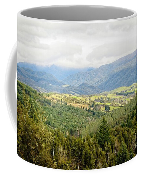 New Zealand Coffee Mug featuring the photograph Valley view by Fran Woods