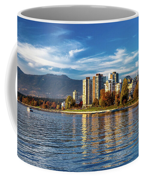Alex Lyubar Coffee Mug featuring the photograph Vancouver skyline by Alex Lyubar