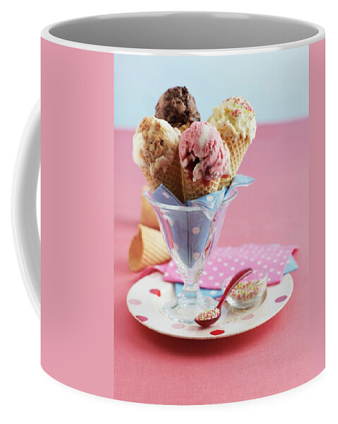 Ip_11251568 Coffee Mug featuring the photograph Various Ice Cream Cones In A Glass by Geoff Fenney