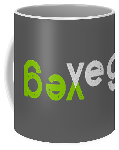  Coffee Mug featuring the drawing VEG X - green and gray by Charlie Szoradi