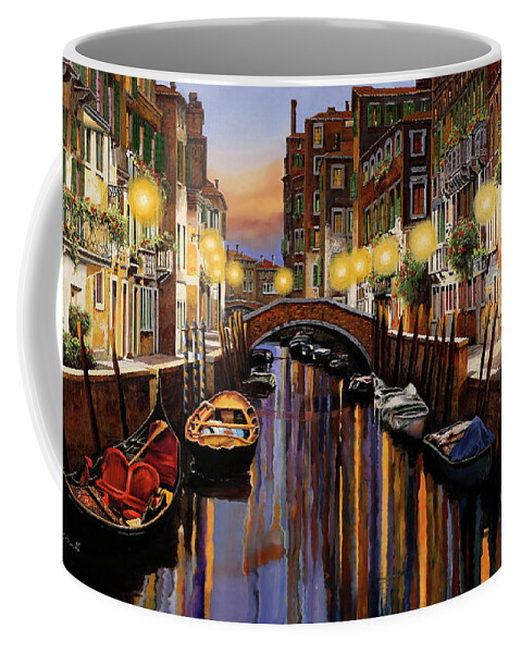 Venice Coffee Mug featuring the painting Venice at Dusk by Guido Borelli