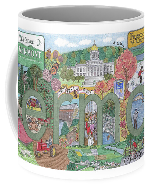 Vermont Coffee Mug featuring the mixed media Vermont by Stephanie Hessler