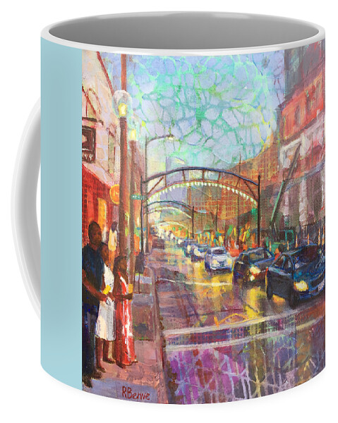 Columbus Coffee Mug featuring the painting Vibrant Short North V by Robie Benve