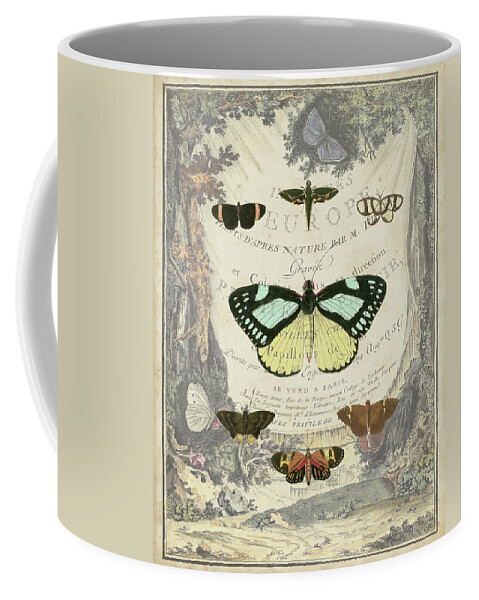 Animals & Nature+butterflies & Bees Coffee Mug featuring the painting Vintage Butterfly Bookplate by Vision Studio