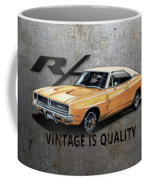 Art Coffee Mug featuring the mixed media Vintage Charger by Simon Read
