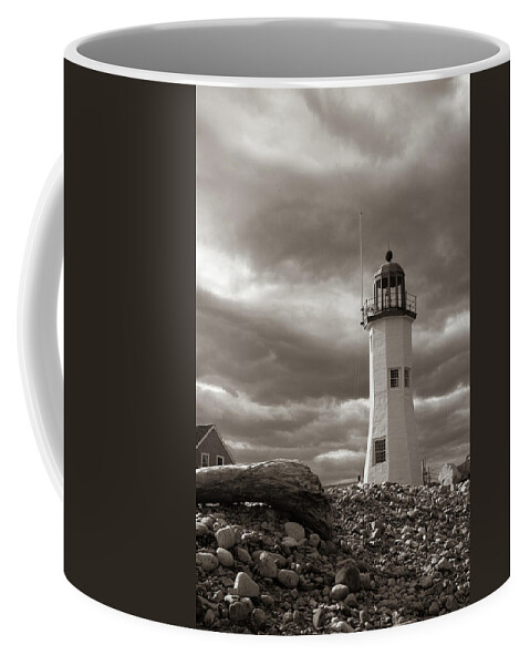 Scenic Scituate Lighthouse Coffee Mug featuring the photograph Vintage image of Scituate Lighthouse by Jeff Folger