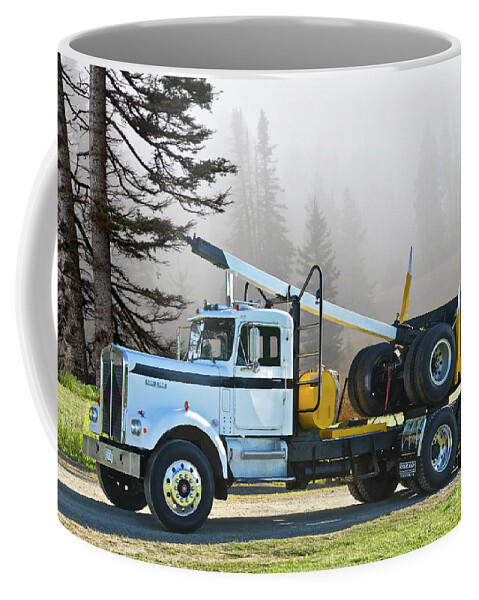 Kenworth Coffee Mug featuring the photograph Vintage Kenworth Logging Truck by Dave Koontz