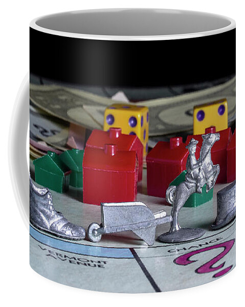 Monopoly Game Coffee Mug featuring the photograph Vintage Monopoly 4 by Mike Eingle