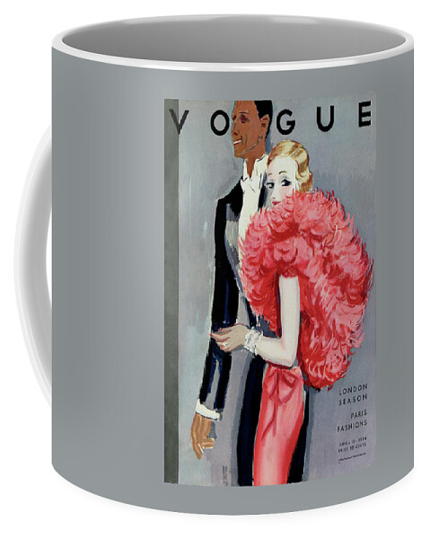 Vintage Vogue Cover Of A Couple In Evening Wear Coffee Mug